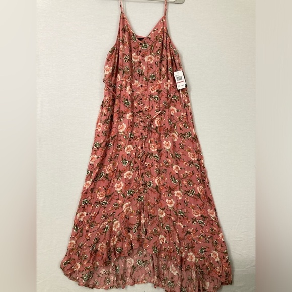 New Sangria Mauve Pink Floral Ruffle High Low Maxi Dress size XXL - Picture 2 of 11